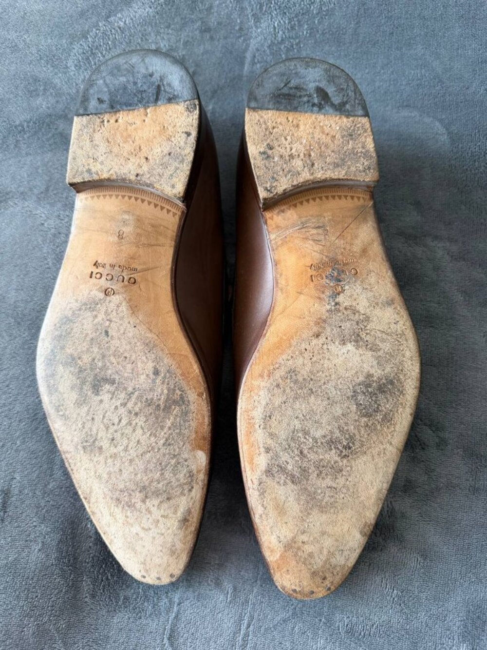 Gucci Horsebit Loafers Men 8 Brown Leather Dress Shoes Italy Slip-On Snaffle - Picture 14 of 14